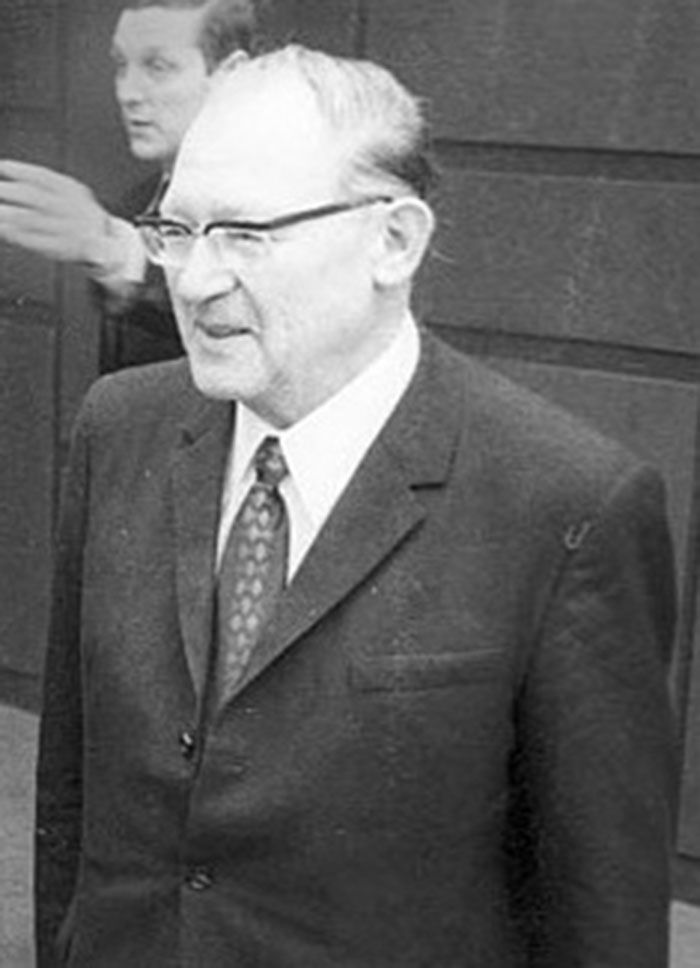 Eugen Kogon (key theme "Authority and Freedom". Opening. At the Christian-Albrechts-University (CAU) the historian Prof. Dr Eugen Kogon, who holds the opening speech on the "Role of the Social Sciences in Industrial Society". Credit: Magnussen, Friedrich (1914-1987)