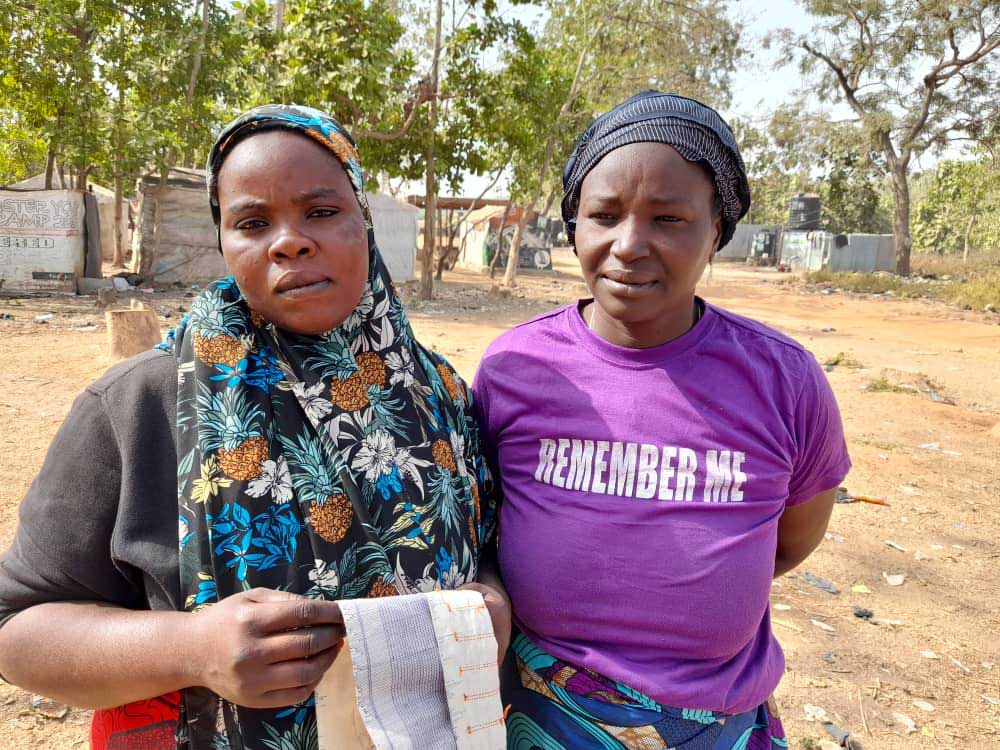 Fadimat Umaru and Ladi Nuhu, mothers at the IDP camp. Photo credit: Ijeoma Ukazu