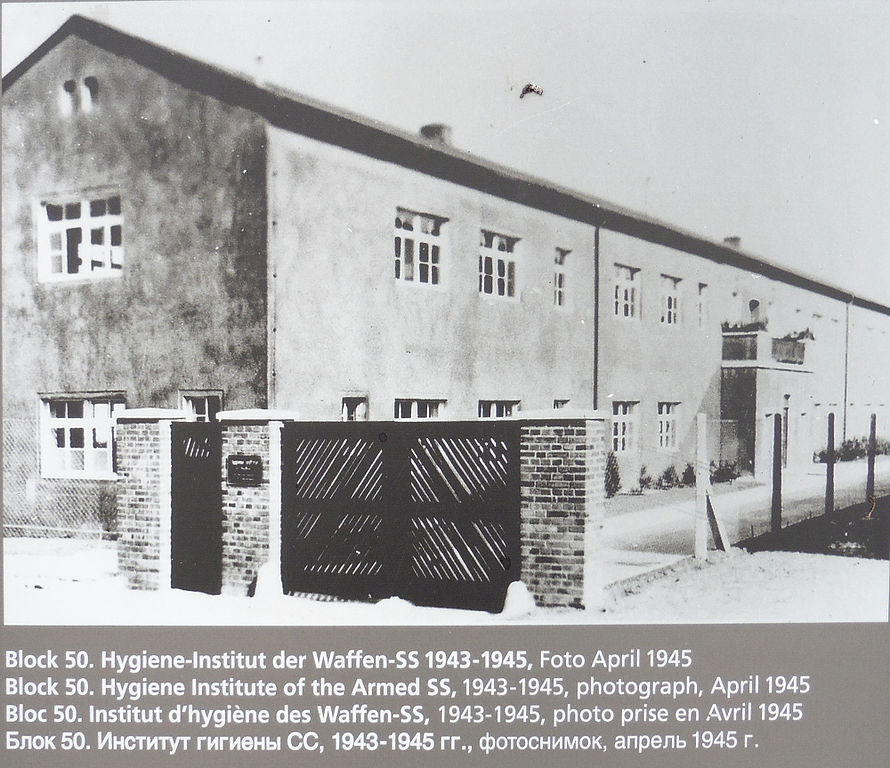 Block 50: Hygiene Institute of the Armed SS in the Buchenwald concentration camp 1943-1945. Photograph in the Buchenwald Memorial from April 1945. Heinrich Stürzl