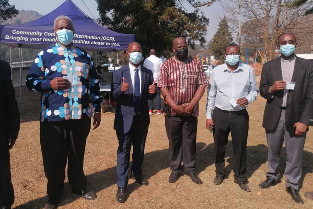 Church leaders during a vaccination drive. Credit: Nomthandazo Nkambule