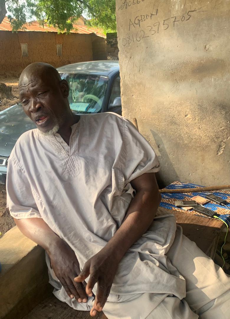 Mallam Yahaya Maigida, community leader and beneficiary of COVID-19 vaccination at Gaa-Aremu, Ilorin. Credit: Afeez Bolaji