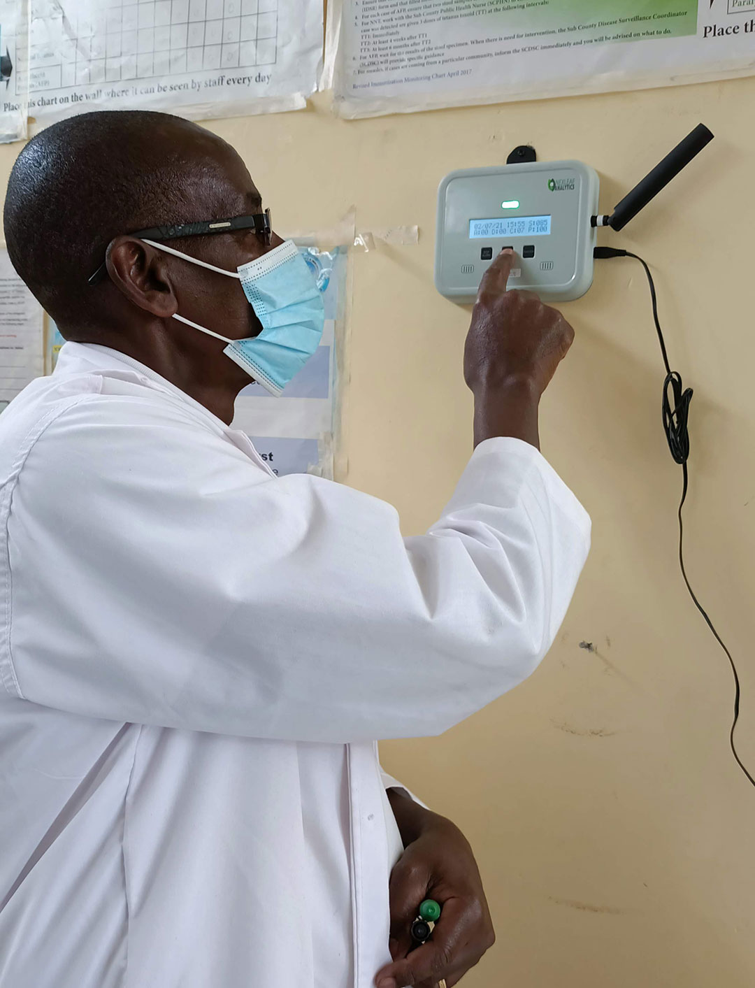 Nexleaf sensors installed in a Kenyan health clinic. Credit: Nexleaf