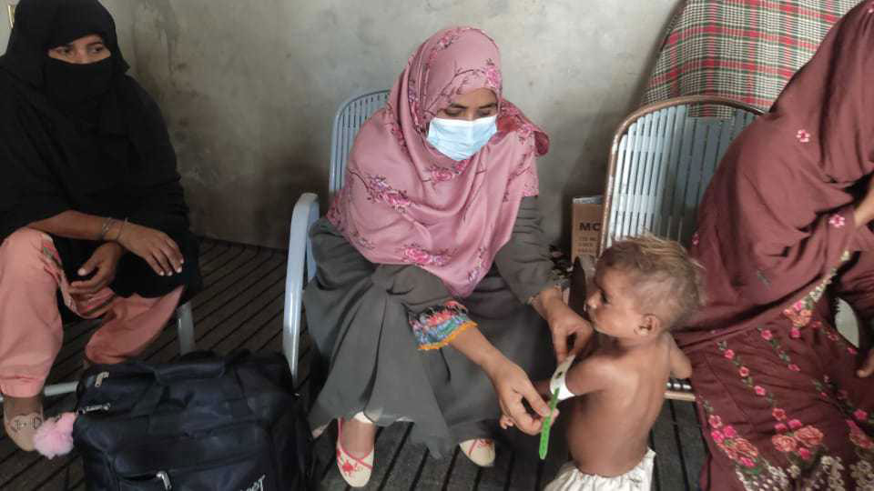 Flood affected women at Rajanpur health Camp