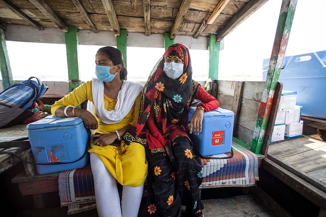 The Sundarbans - 10,000km of mangrove forest in the Bay of Bengal - are home to some of India's most marginalised people. Health workers, took to the water to bring lifesaving COVID-19 and routine vaccines to the people. Credit: Gavi/2022/Benediktv.Loebell