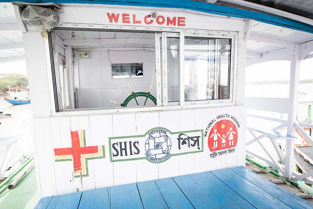 The SHIS Hospital Boat, in the Sundarbans, India. Gavi/2022/Benedikt v.Loebell