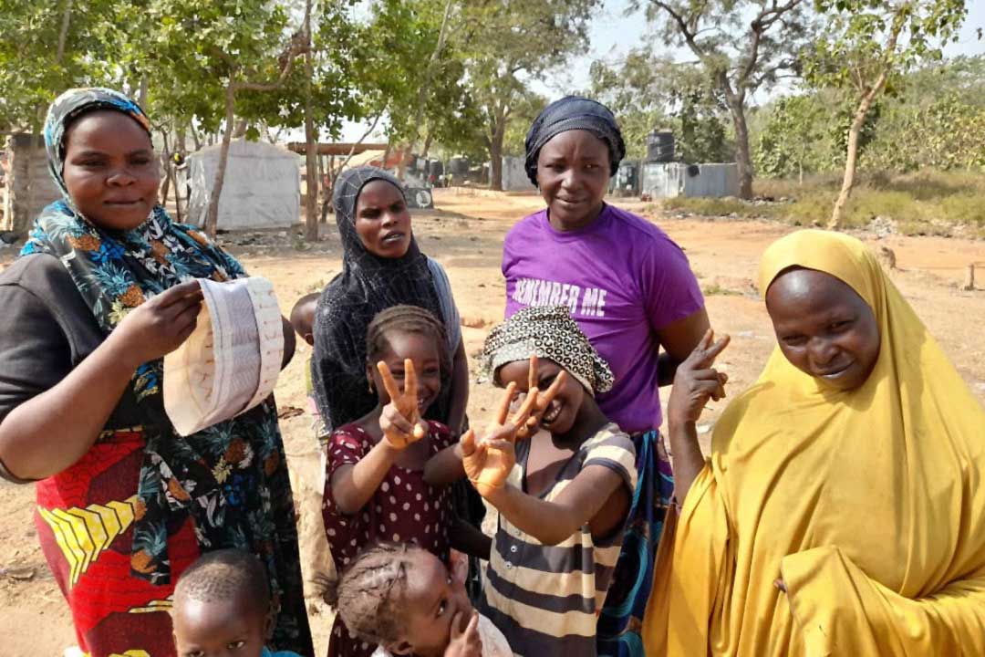 Some mothers at the IDP camp with some of their children. Photo credit: Ijeoma Ukazu