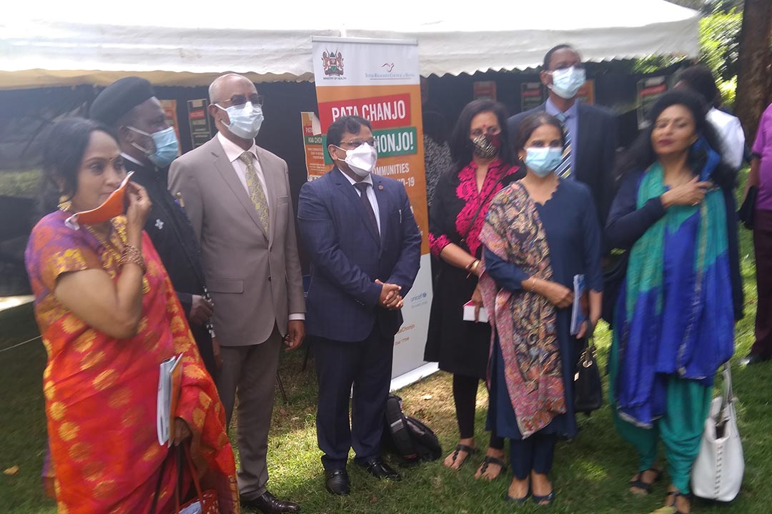 The Health Ministry's chief administrative secretary, Dr Rashid Aman (left), joins a cross section of religious leaders during a meeting held at Nairobi's Ufungamano House.