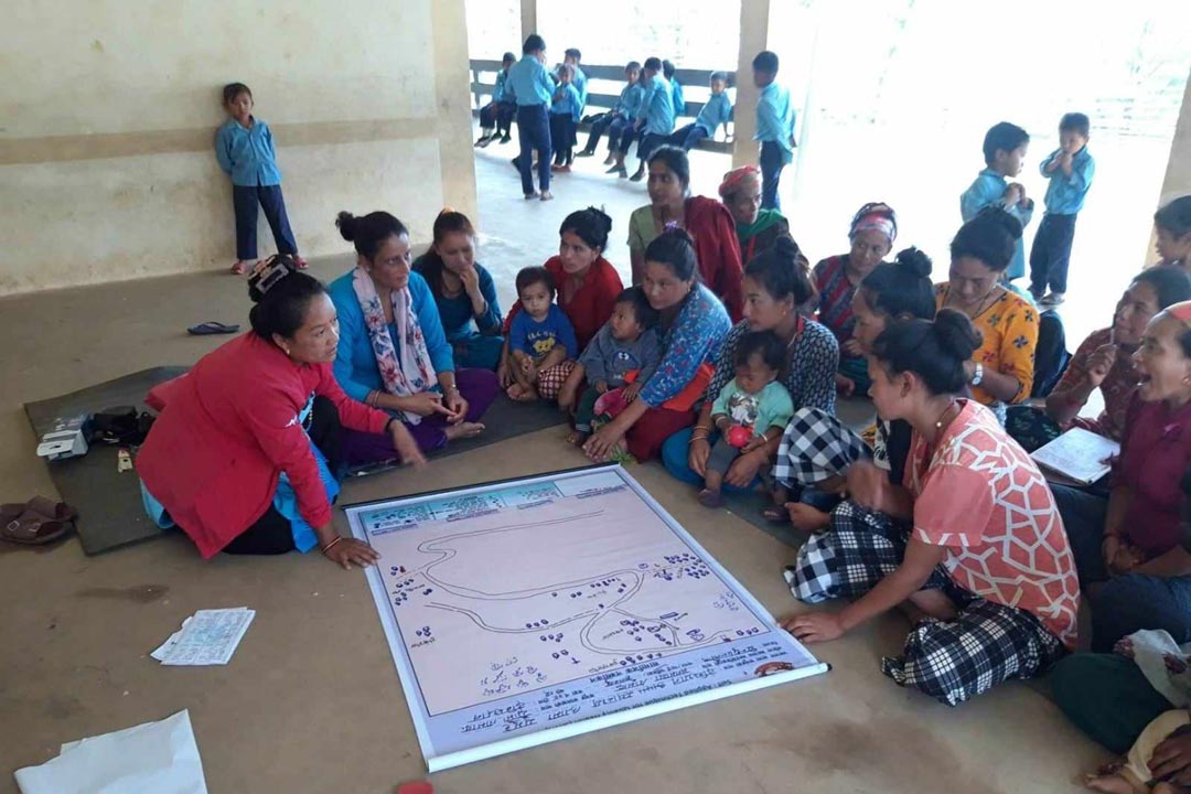 Providing vaccine information to the mothers group in Helambu, Sindhupalchowk. Credit: Janak Karki