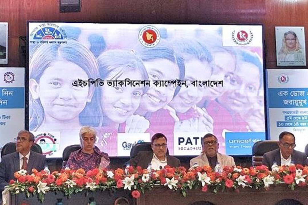 The HPV Vaccination Campaign 2023 launch ceremony was held in Dhaka, Bangladesh, on October 2, 2023. Photo: PATH/Maksudur Rahman.