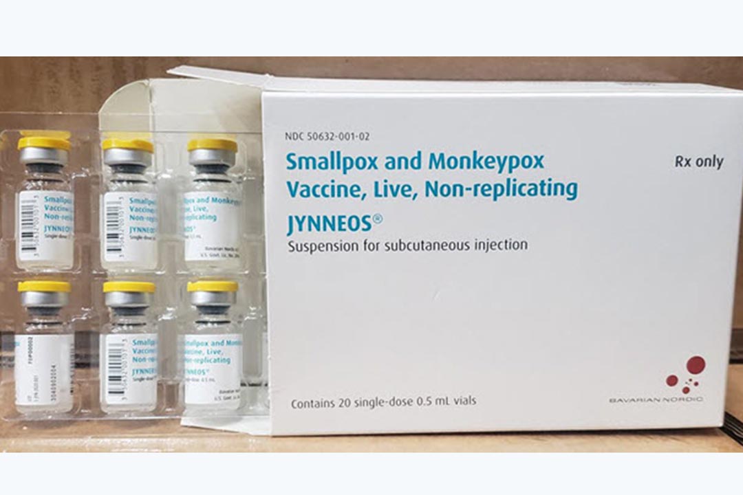 Vials and a box of smallpox and mpox vaccine. Credit: ASPR