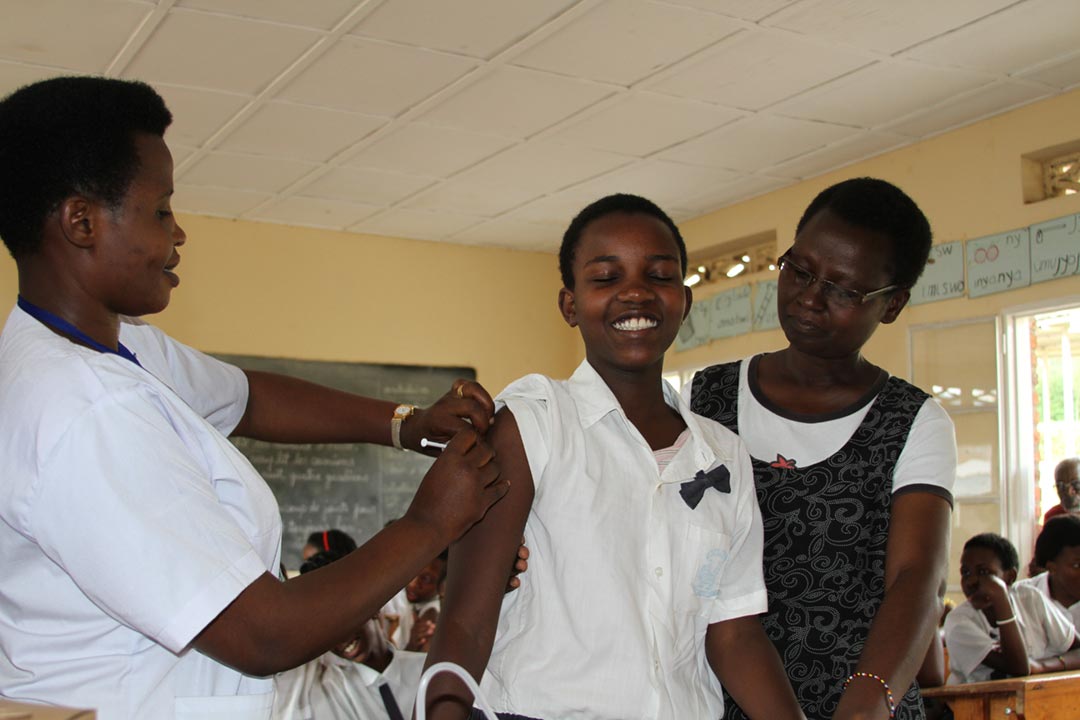 HPV vaccine distributed in a school in Rwanda. Credit: GAVI/2012/Diane Summers
