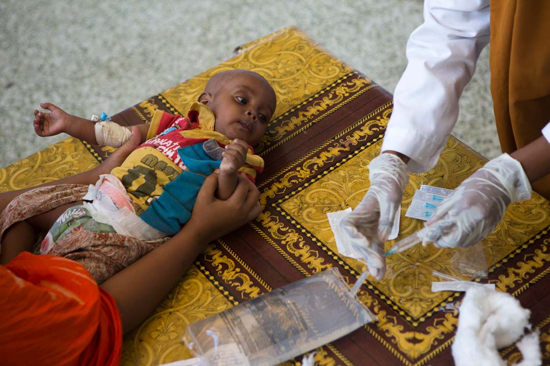 A child being treated at the malnutrition centre in Banadir hospital in Mogadishu, Somalia. Credit: Gavi/2017/Karel Prinsloo