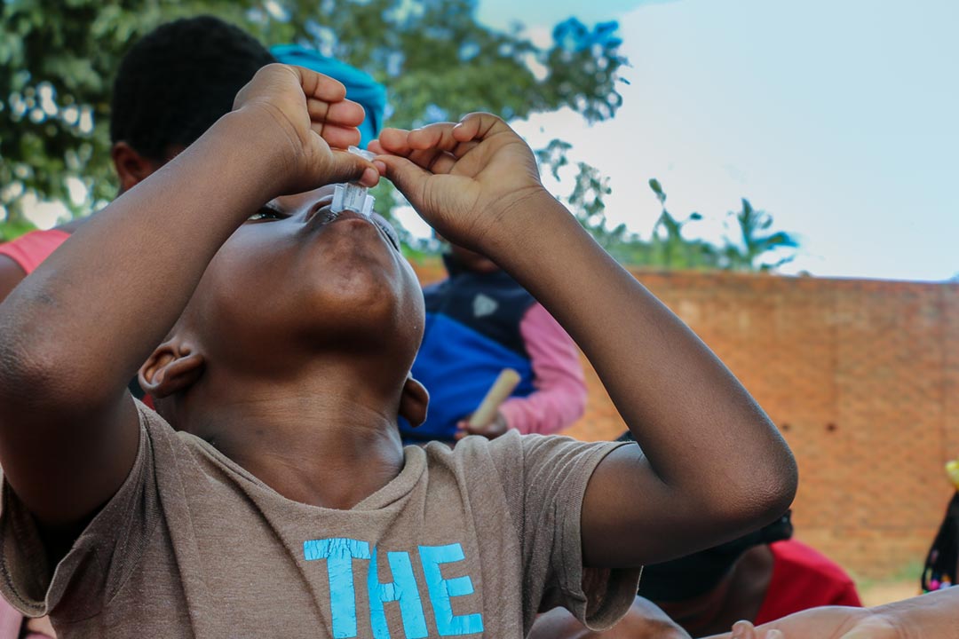 A child taking oral cholera vaccine in Malawi. Credit: Gavi/2018