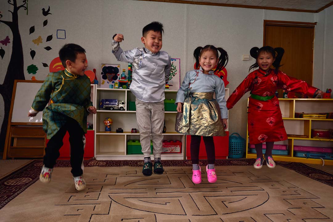 Children at the Peak Kindergarden in Mongolia, photographed for Generation ImmUnity. Credit: Khasar Sandag