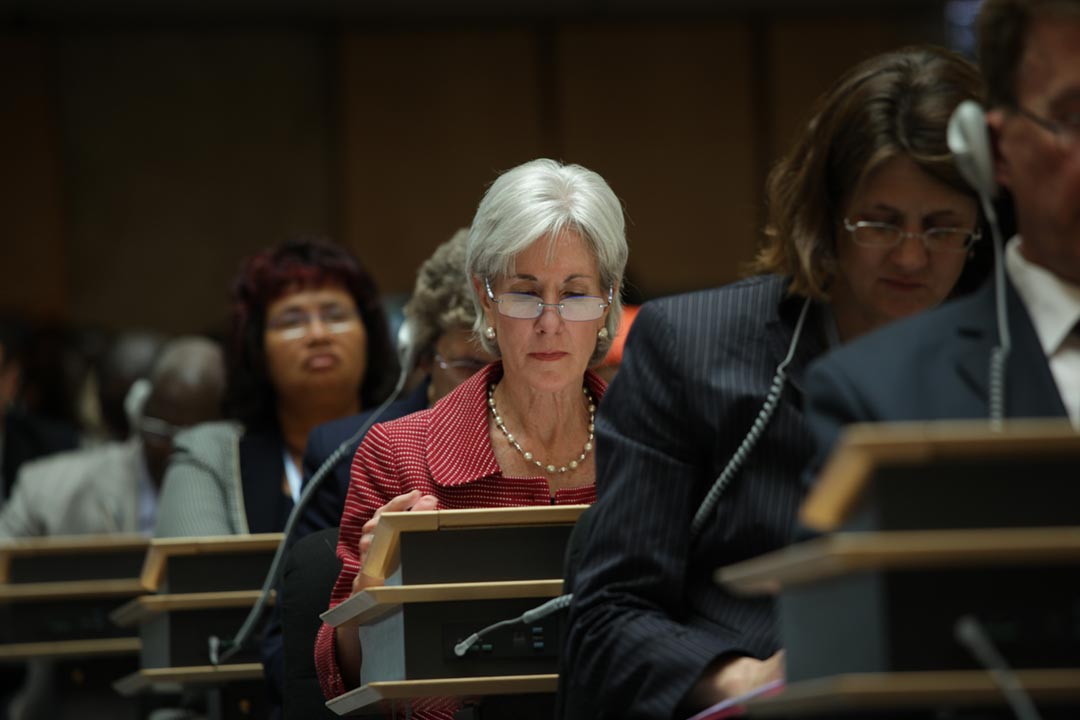 Opening Plenary of World Health Assebly. Credit: United States Mission Geneva, CC BY 2.0 , via Wikimedia Commons