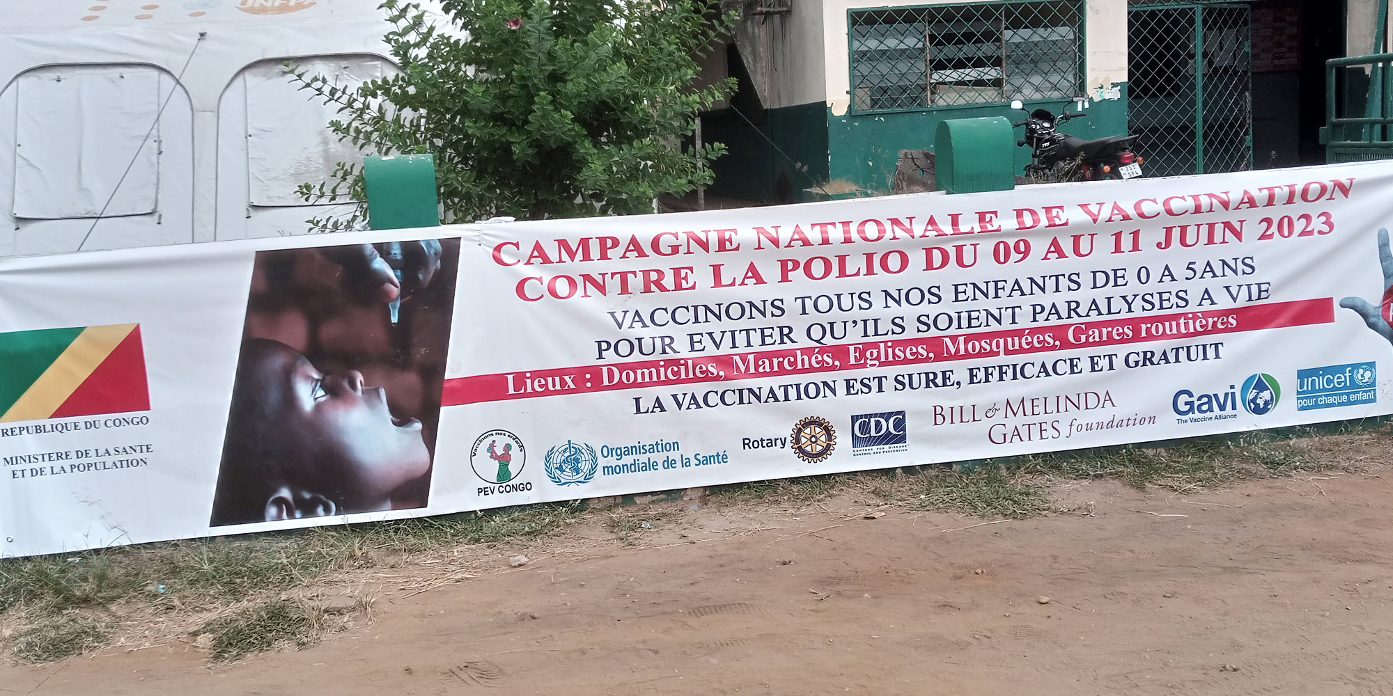 Une campagne de vaccination contre la polio a eu lieu en juin au Congo. Crédit : Jean David Mihamle