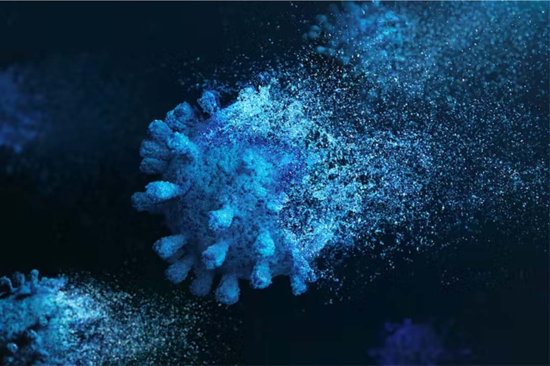 Rendering of the COVID-19 virus. Credit: Getty Images