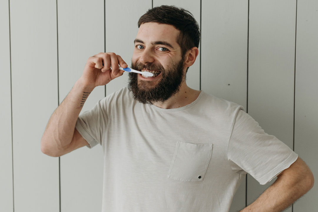 A man brushing his teeth. Credit: Pavel Danilyuk on Pexels
