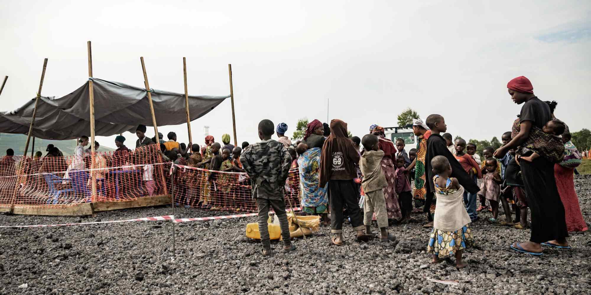 Une campagne de vaccination contre la rougeole en RDC. Crédit : Michel LUNANGA/MSF