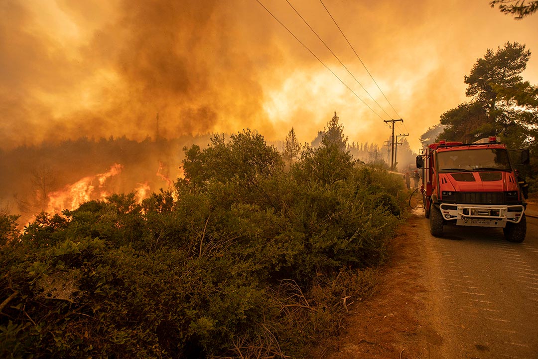 Image of wildfires due to temperature spikes.