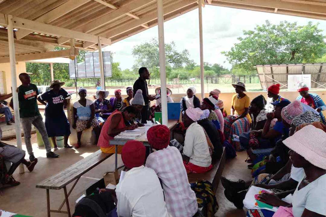 AWET engaging with members from different churches in Goromonzi District on Covid-19 vaccines and routine immunisation. Credit: Elia Ntali