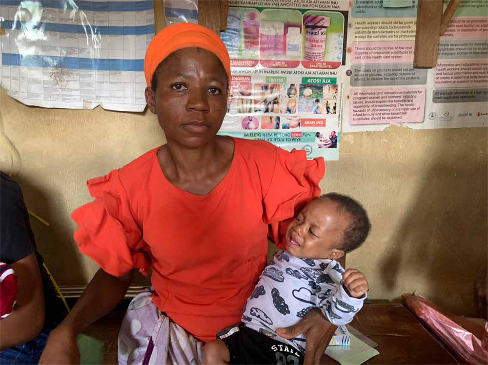 Bola Isaac and her baby.