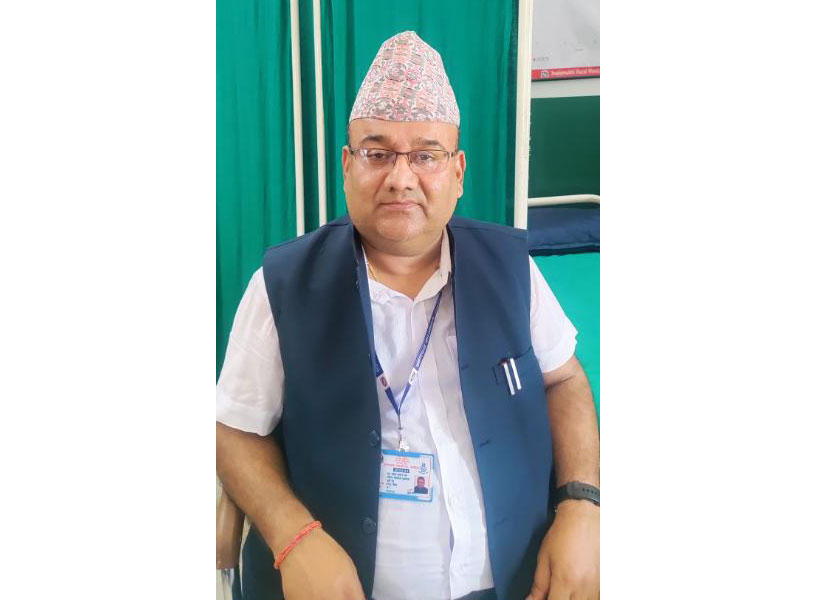 Dr Narendra Kumar Jha, Chief, District Health office, Dhading. Credit : Chhatra Karki