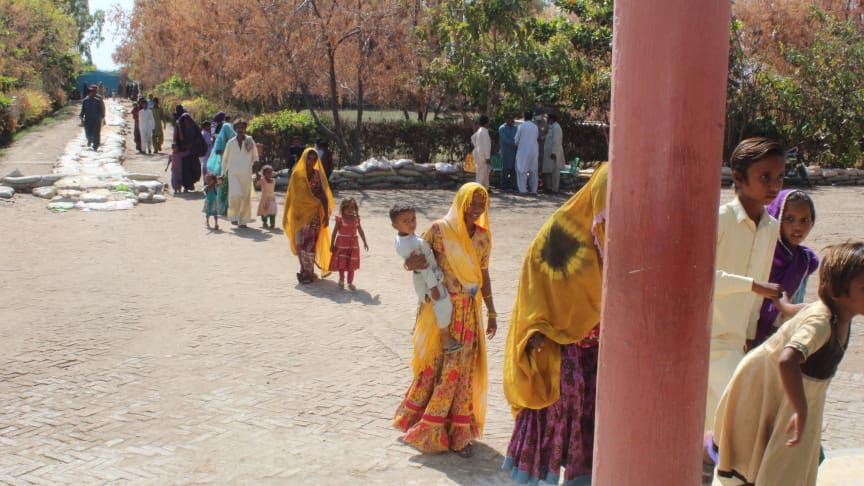 Flood victims at a health camp in Sindh, Pakistan. Credit: Ministry of National Health Services