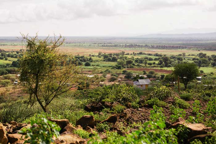 A view over Kiborgoch with wetlands visible in the distance. Credit: Kang-Chun Cheng