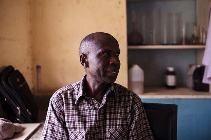 Chilumo at his lab in Marigat. Credit: Kang-Chun Cheng