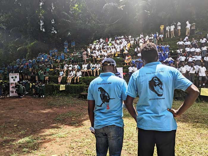 Limbe Wildlife Centre educators at #preventzoonoses at graduation ceremony on May 25, 2023.