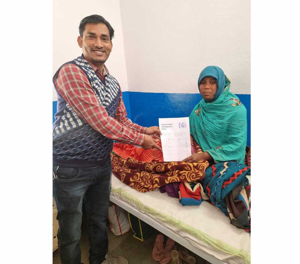 Routine Immunisation Madhya Pradesh team Jhabua district has become the first district of India to register delivery outcome and birth dose vaccination and registration of baby of Rekha Ajnar on U-WIN 2.0 on 17 January, 2023 Credit: Ministry of Health, Madhya Pradesh