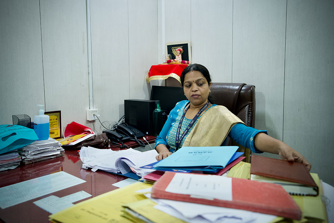Dr Rani Shinde in her office in Thane Mahapalika Bhavan. Credit: Gavi/2023/ Prakhar Deep Jain