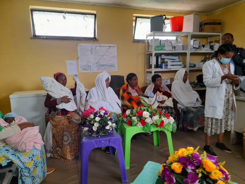 Sintayehu Abera at the health center. Credit Solomon Yimer