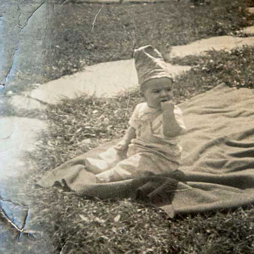 Brad Fuller as a toddler in the early 1950s, around the time he contracted polio. With the help of an iron lung and physical therapy as a child, he recovered. Credit: Brad Fuller