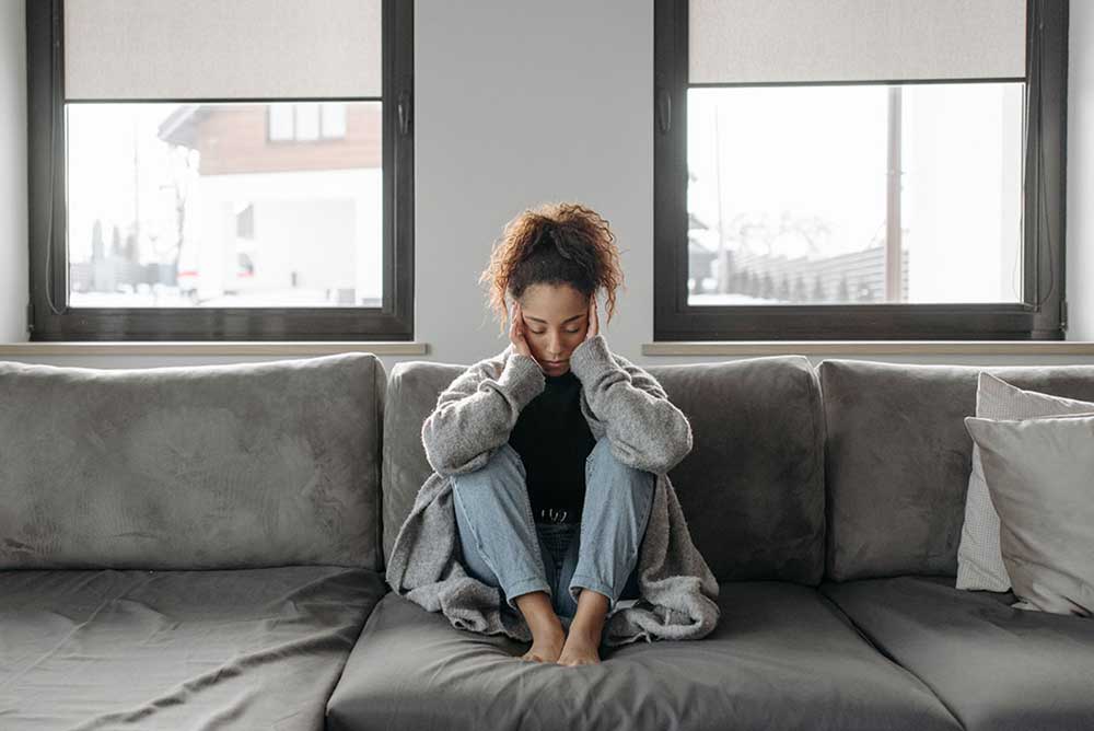 Woman on sofa