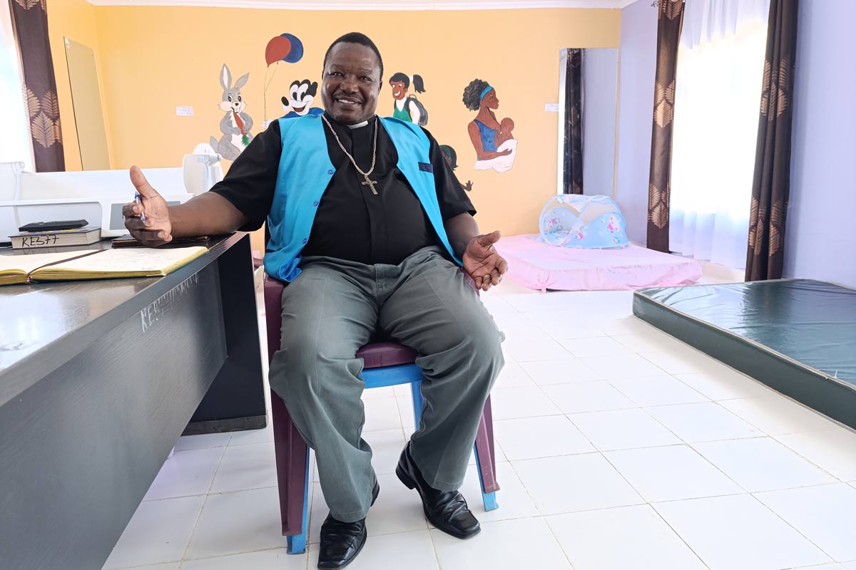 Reverend Father David Ouru during an interview at the Episcopal Church of Africa on 24 June 2024. Credit: Angeline Anyango