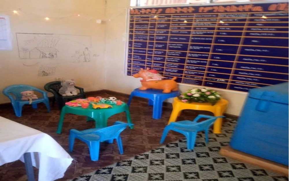 Dek Health center well decorated attractive vaccination room Credit- Bahir Dar Zure District Health Office