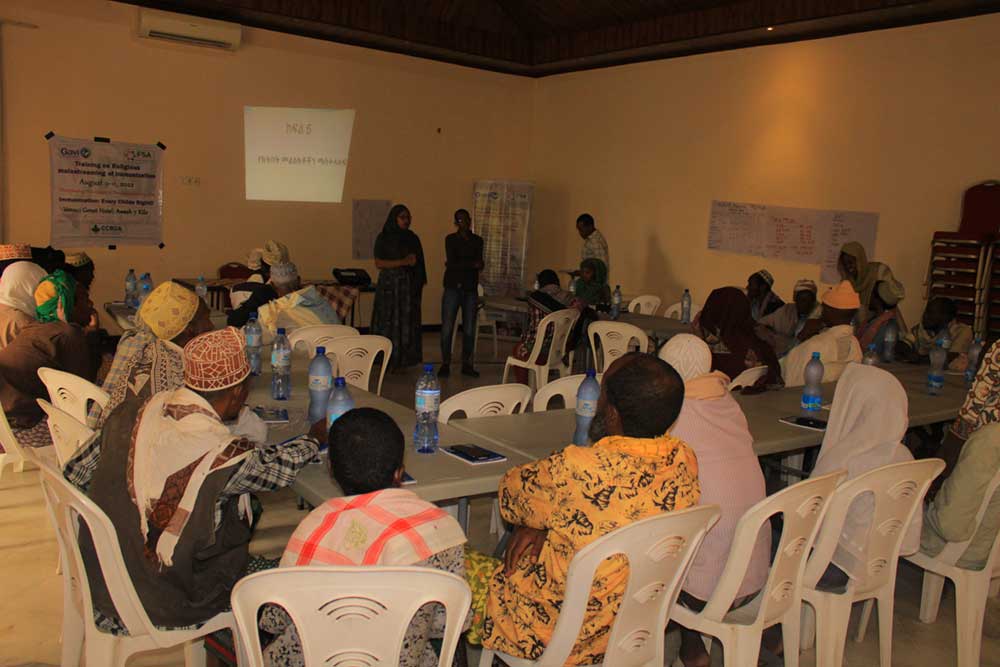 Religious leaders from four districts Afar region attending training on immunization and basic health. Credit: FSA