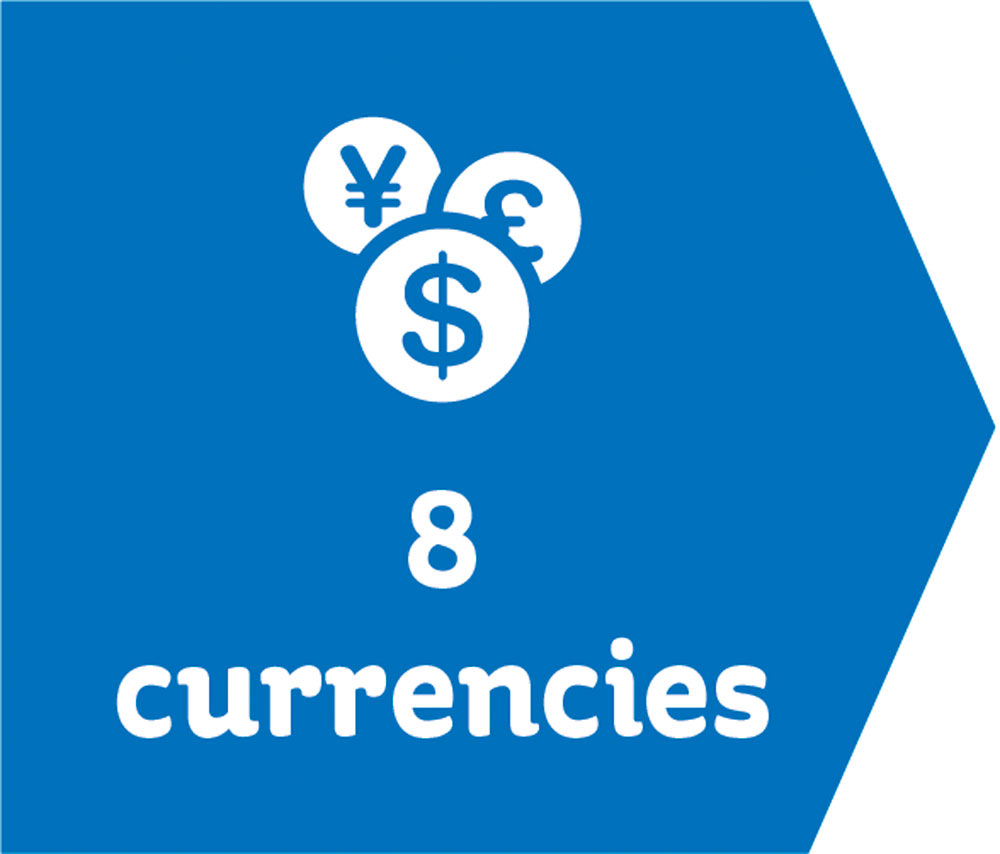 8 currencies