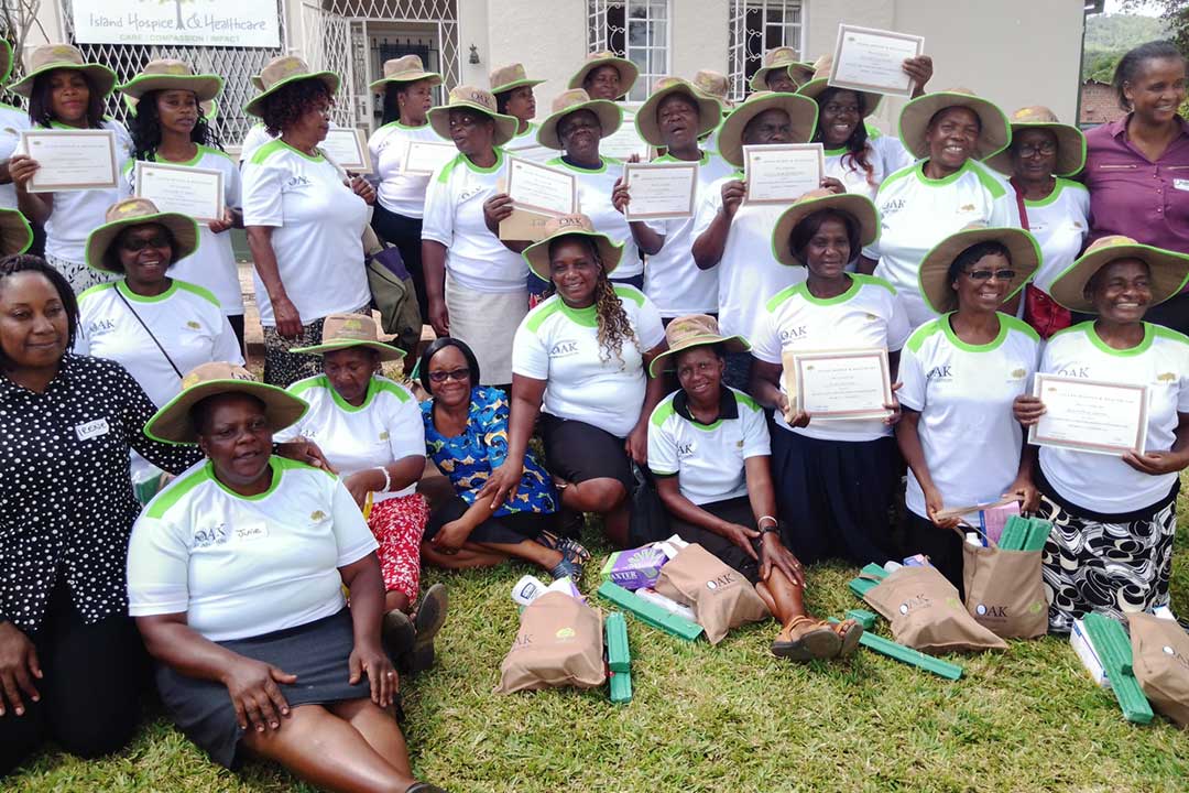 In December 2023, community health workers were awarded certificates after training by the Island Hospice and Healthcare. Credit: Ngonidzashe Muyambo.