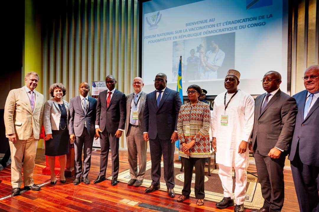Felix Antoine Tshisekedi Tshilombo, President, DRC, in the middle. Credit: Gavi/2019/Frédérique Tissandier