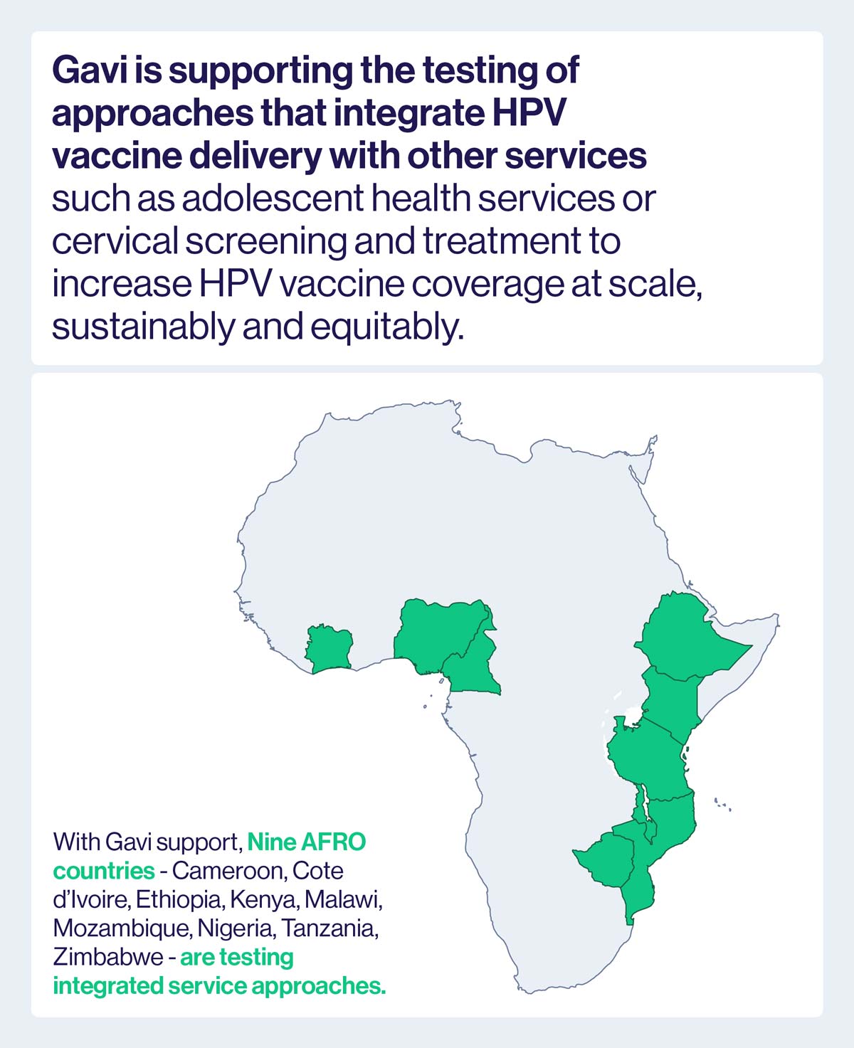 Gavi is supporting the integration of HPV vaccination with other health services