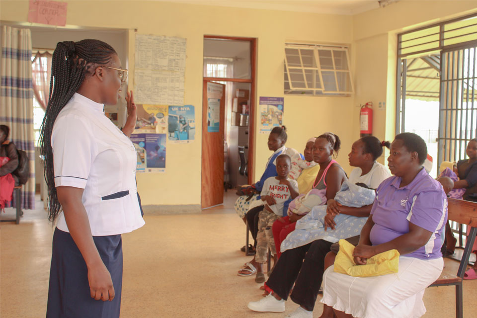 Agneta Aseko at the mother and child clinic in Mumias level 4 hospital. Credit: Muthoki Kithanze