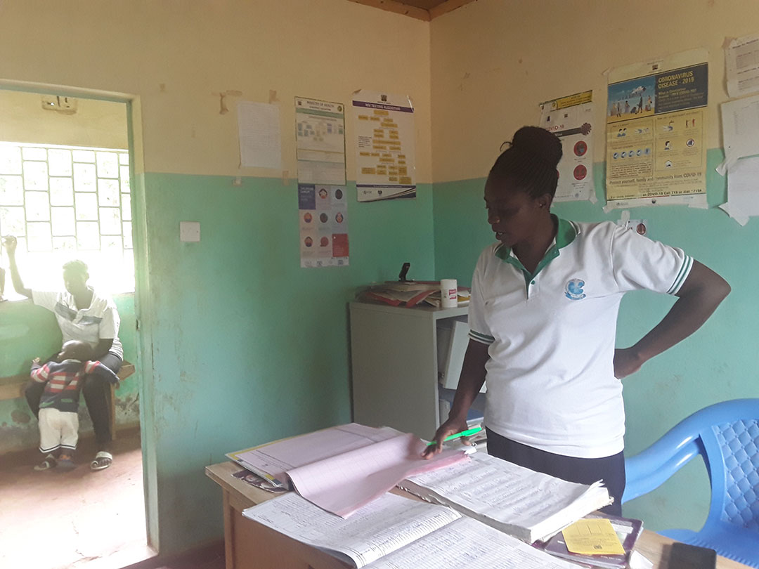 Facility records show that mothers are actively encouraged to present their children for routine immunisation. Bungoma is a high risk area for polio. Credit: Joyce Chimbi