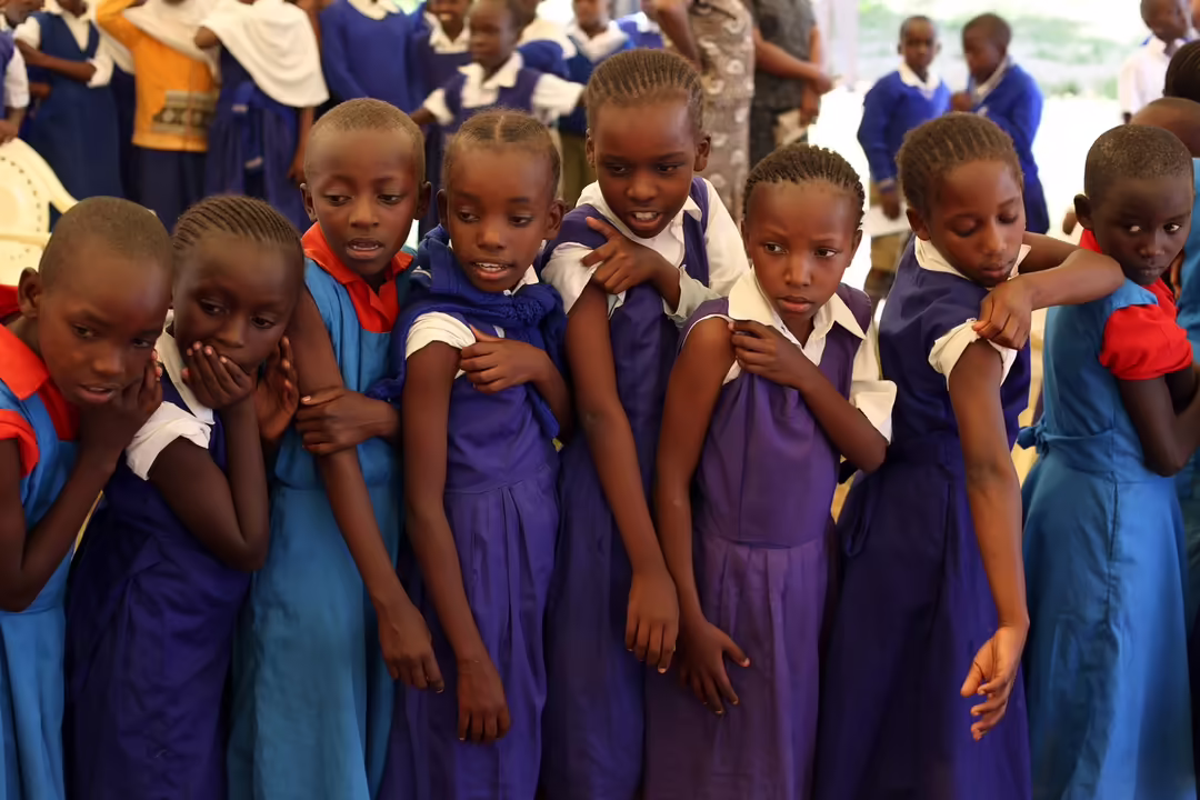 Girls pose for HPV vaccine Credit: Geneva Solutions