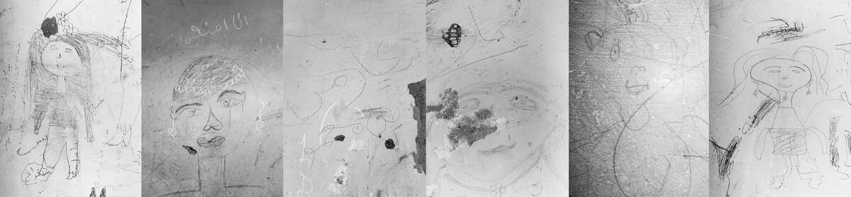 Drawings on the walls of classrooms in Abu Al-Naja Primary School, which until recently were used as a shelter for displaced people from the cities of Ad-Damazin, Sennar, and Singa, who have now returned to their homes after SAF regained control from the RSF. Al Qadarif, Sudan. March 8, 2025.