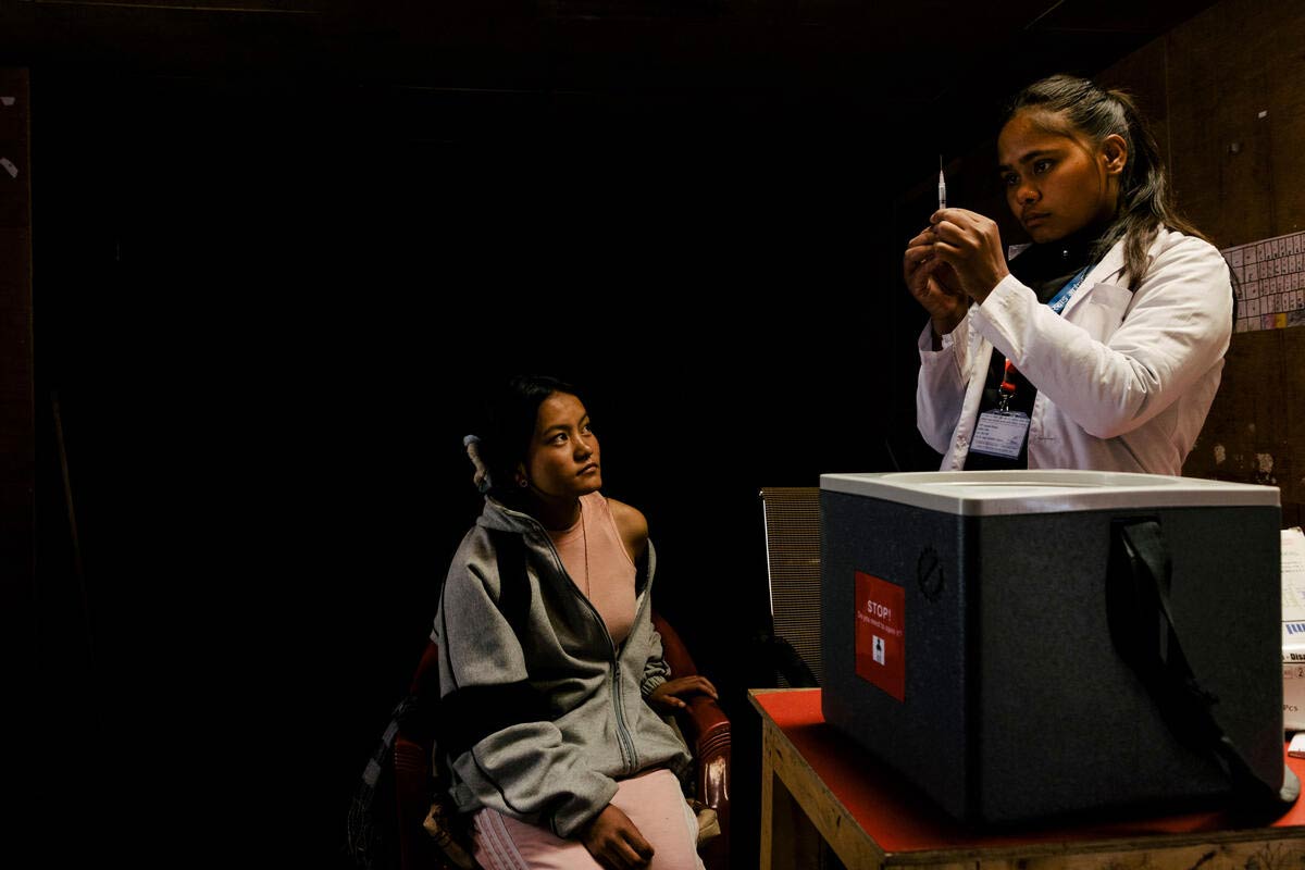 The HPV vaccine at a school. Manang, Nepal. March 4, 2025.