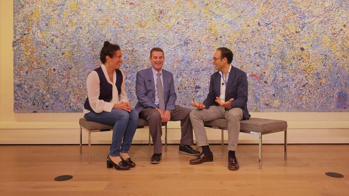 The NEXUS coordinating center, which launched in September 2024, is led by Columbia University toxicologist Gary Miller (middle), Harvard Medical School researcher Chirag Patel (right), and University of Southern California Keck School of Medicine exposure scientist Rima Habre (left). Visual: Courtesy of NEXUS
