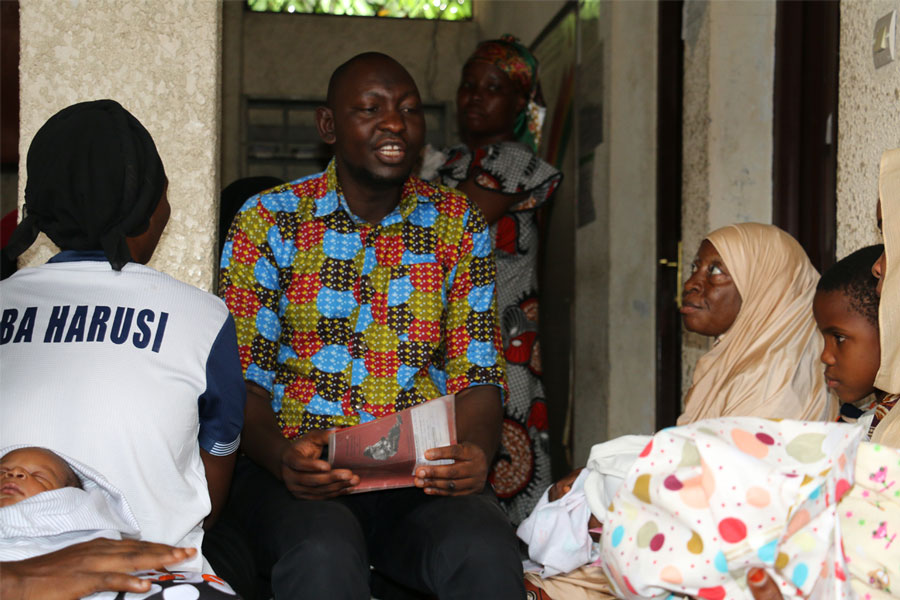 Nyamundende Assumani during sensitisation in one of the health centres in Bujumbura. Credit: Moses Havyarimana
